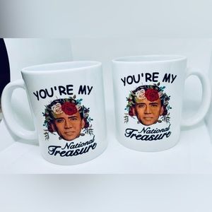Set of 2 New Novelty Mugs -  Nicolas Cage national treasure- 10oz